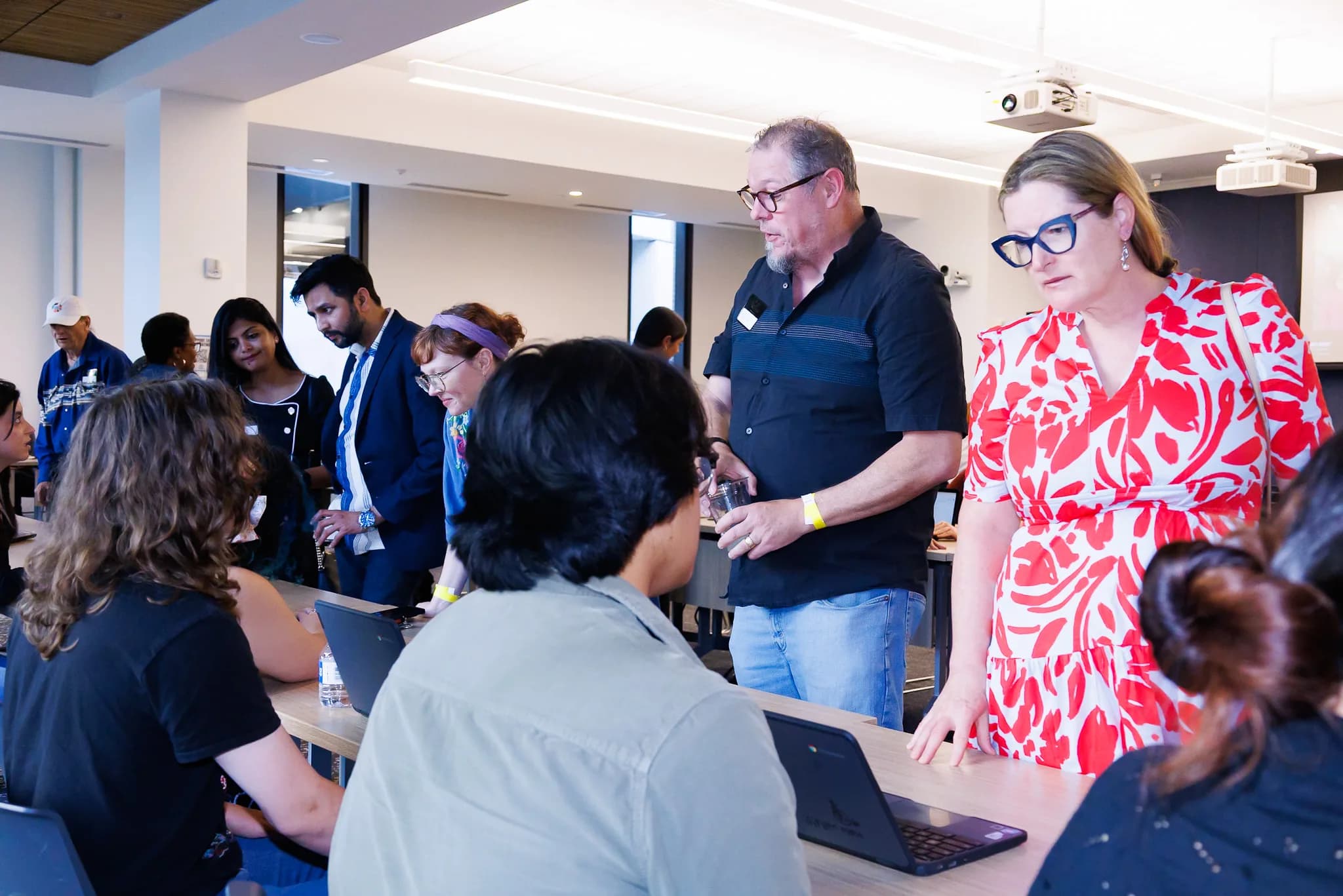 Professional networking at a creative industry event